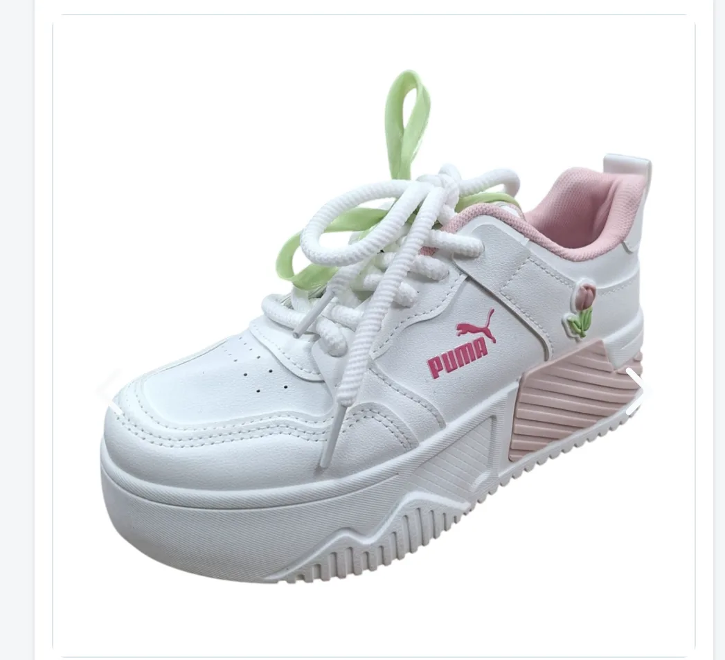 Tenis  PUMA  Altos Blancos Con Tuly Rosado