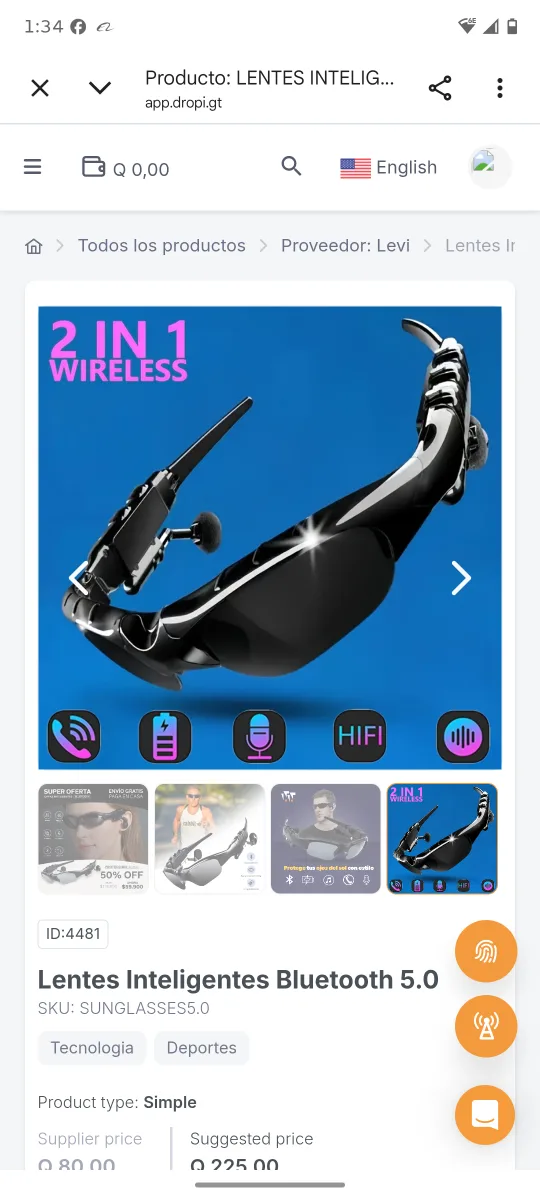 Lentes Inteligentes Bluetooth 5.0 - imagen adicional