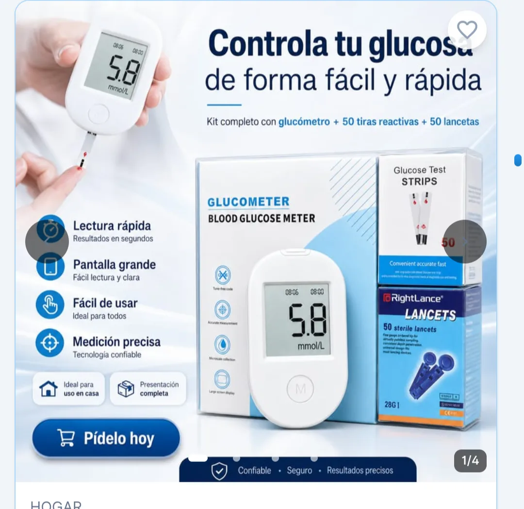 GLUCÓMETRO DIGITAL COMPLETO