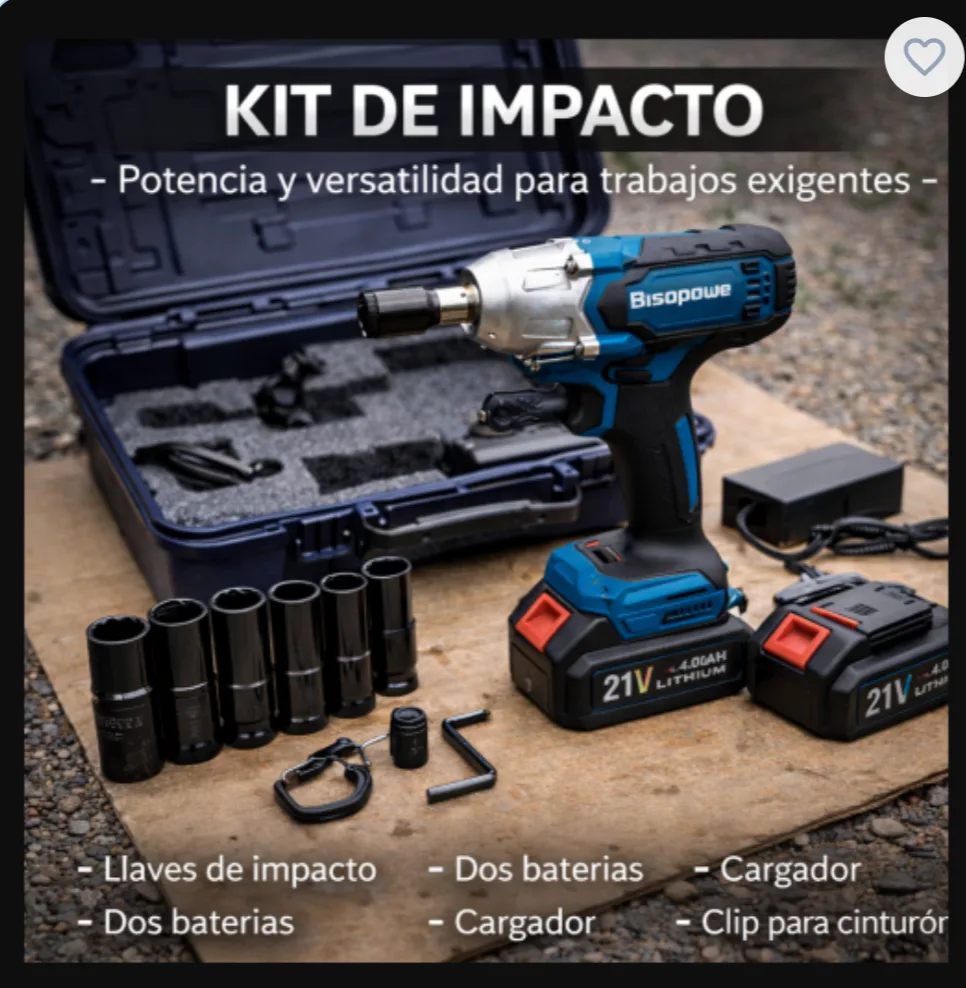 Pistola de impacto doble batería